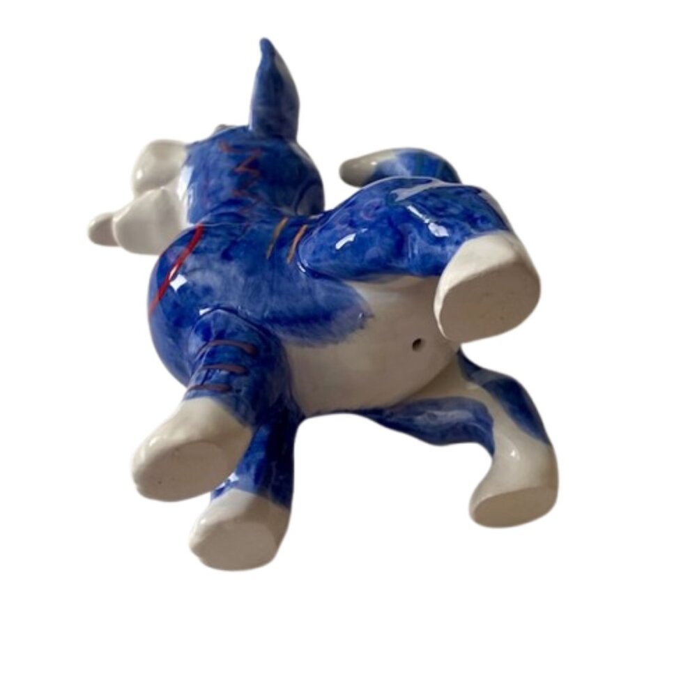 WhimsiClay Dog Figurine Ceramic Colorful Puppy Handmade Hand Painted - Picture 6 of 7